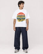 Mockup Boxy Heavyweight Tee White male full-body 06