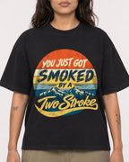 Mockup Boxy Heavyweight Tee Black female close-up 06