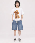 Mockup Boxy Heavyweight Tee White female full-body 11