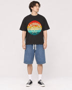 Mockup Boxy Heavyweight Tee Black male full-body 03