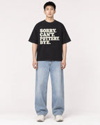 Mockup Boxy Heavyweight Tee Black male full-body 21