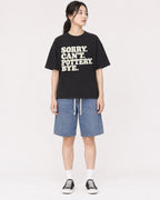 Mockup Boxy Heavyweight Tee Black female full-body 21
