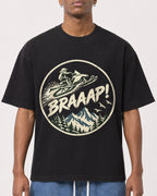 Mockup Boxy Heavyweight Tee Black male close-up 15