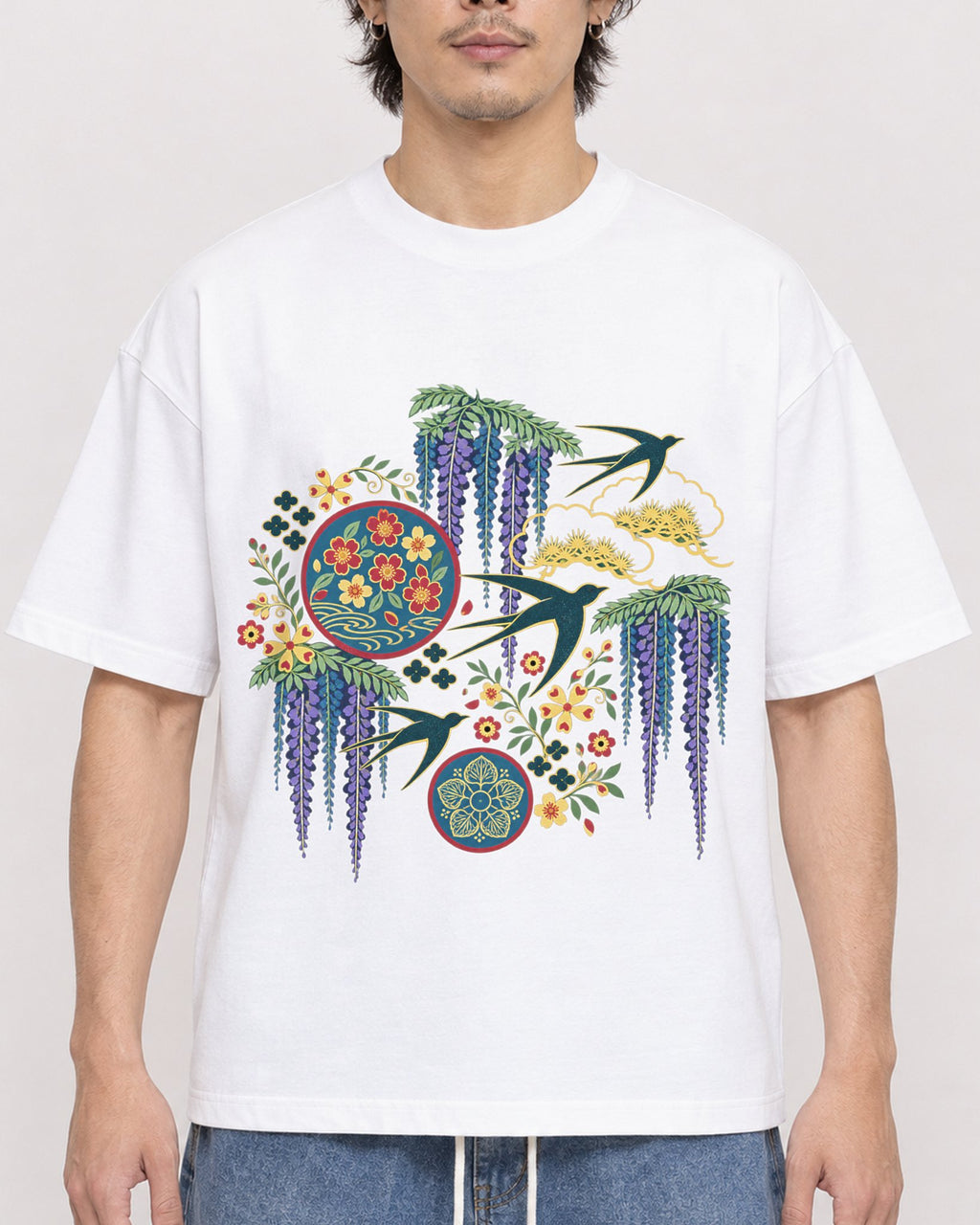 Mockup Boxy Heavyweight Tee White male close-up 03