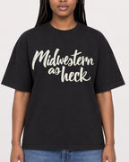 Mockup Boxy Heavyweight Tee Black female close-up 04