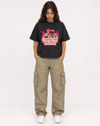 Mockup Boxy Heavyweight Tee Black female full-body 06
