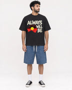 Mockup Boxy Heavyweight Tee Black male full-body 07