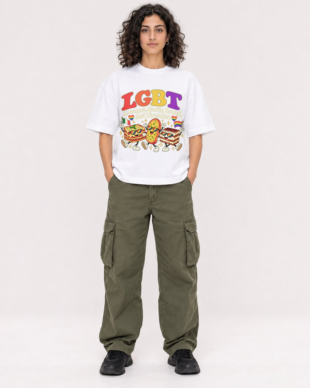 Mockup Boxy Heavyweight Tee White female full-body 27