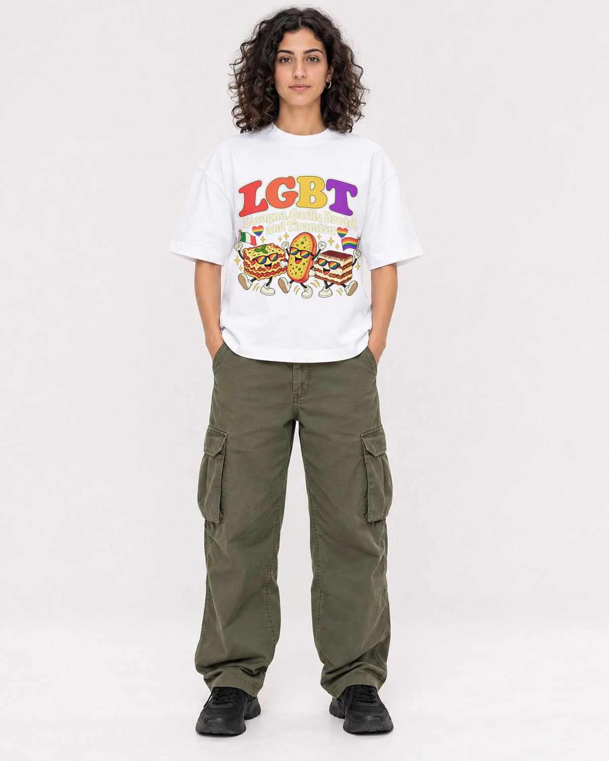 Mockup Boxy Heavyweight Tee White female full-body 27