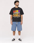Mockup Boxy Heavyweight Tee Black male full-body 27