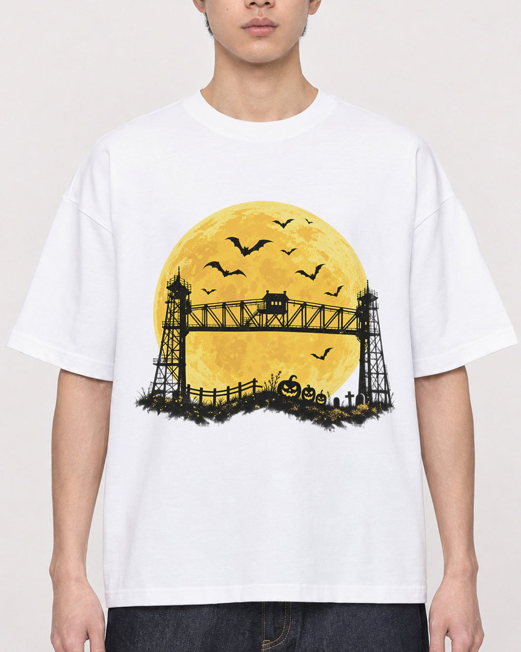Mockup Boxy Heavyweight Tee White male close-up 01