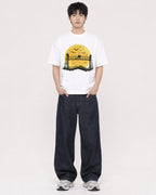 Mockup Boxy Heavyweight Tee White male full-body 01