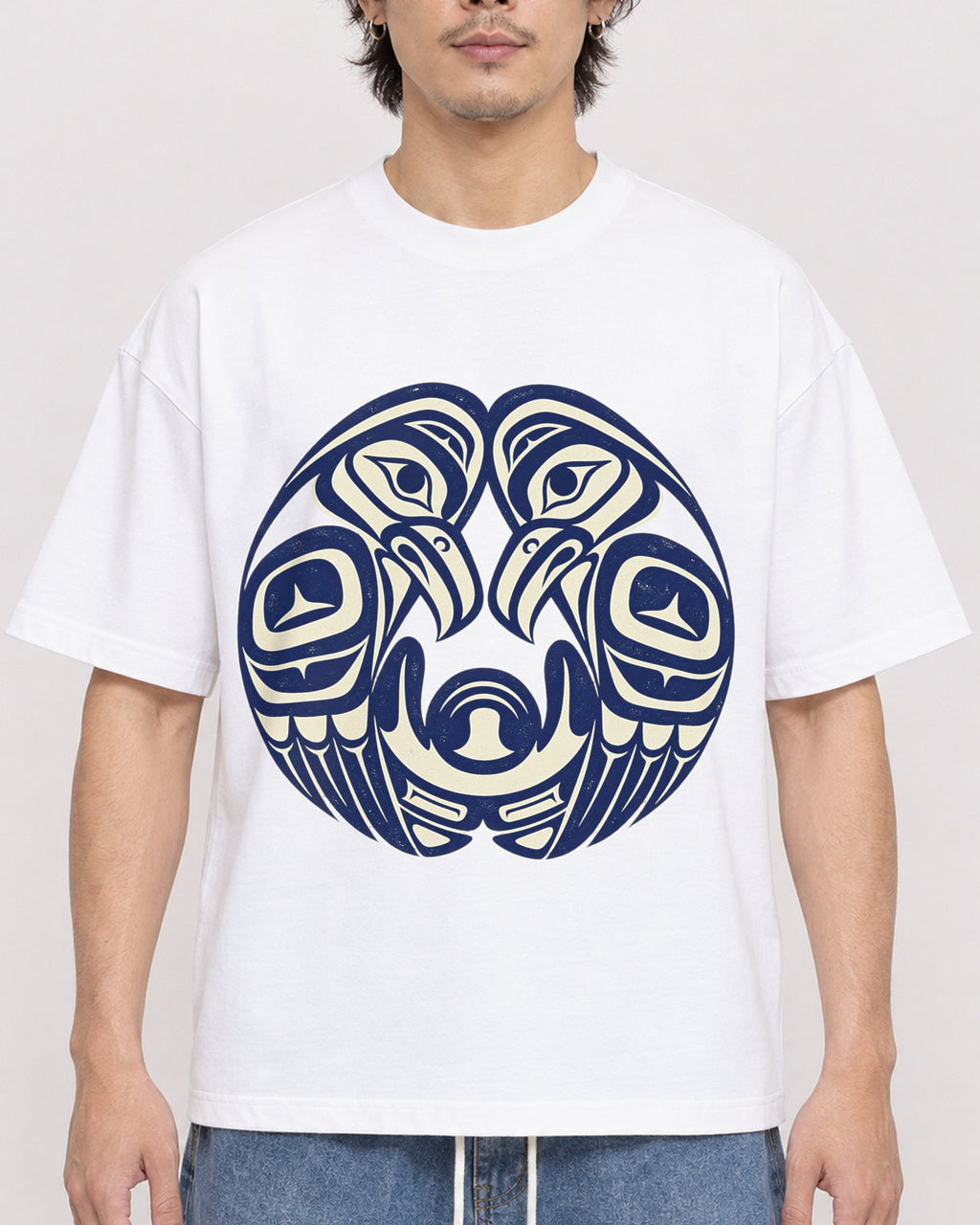 Mockup Boxy Heavyweight Tee White male close-up 03