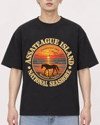 Mockup Boxy Heavyweight Tee Black male close-up 01