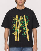 Mockup Boxy Heavyweight Tee Black male close-up 06