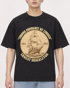 Mockup Boxy Heavyweight Tee Black male close-up 01
