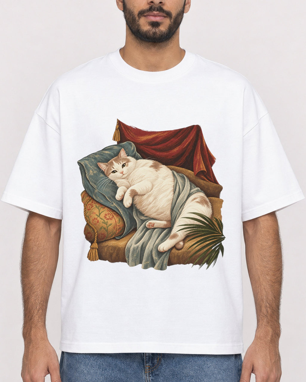 Mockup Boxy Heavyweight Tee White male close-up 07