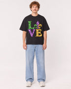 Mockup Boxy Heavyweight Tee Black male full-body 09