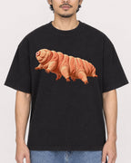 Mockup Boxy Heavyweight Tee Black male close-up 02