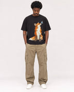 Mockup Boxy Heavyweight Tee Black male full-body 24