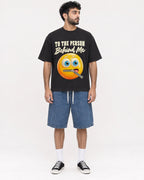 Mockup Boxy Heavyweight Tee Black male full-body 07