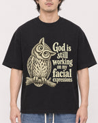 Mockup Boxy Heavyweight Tee Black male close-up 03