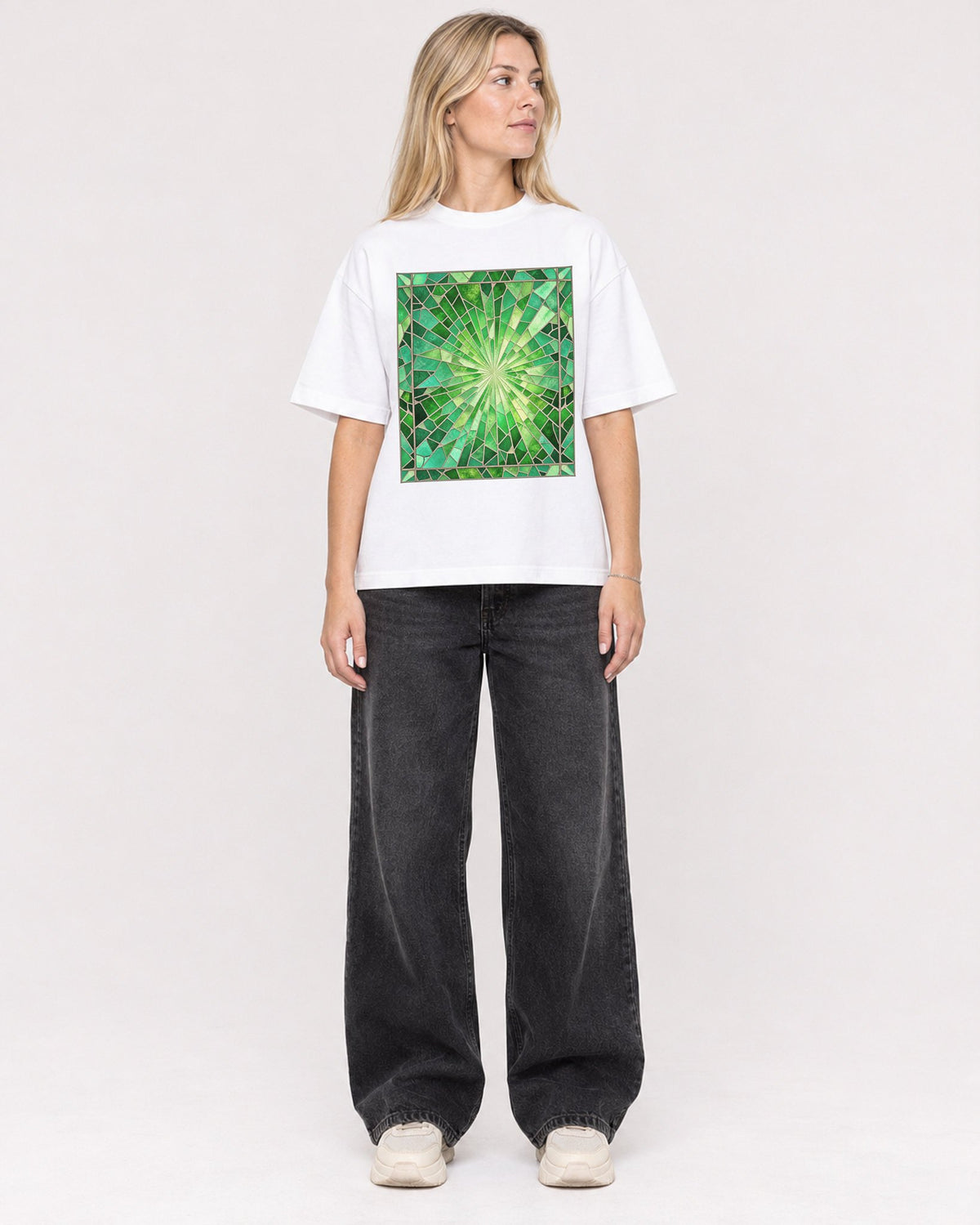 Mockup Boxy Heavyweight Tee White female full-body 08