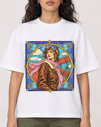 Mockup Boxy Heavyweight Tee White female close-up 07