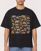 Mockup Boxy Heavyweight Tee Black male close-up 10