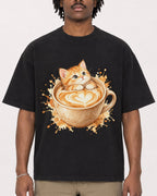 Mockup Boxy Heavyweight Tee Black male close-up 04