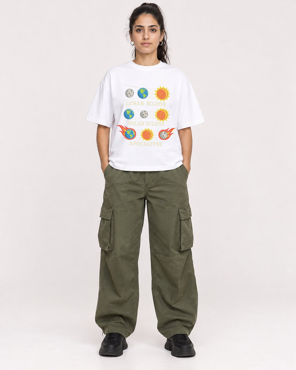 Mockup Boxy Heavyweight Tee White female full-body 47