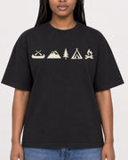 Mockup Boxy Heavyweight Tee Black female close-up 04