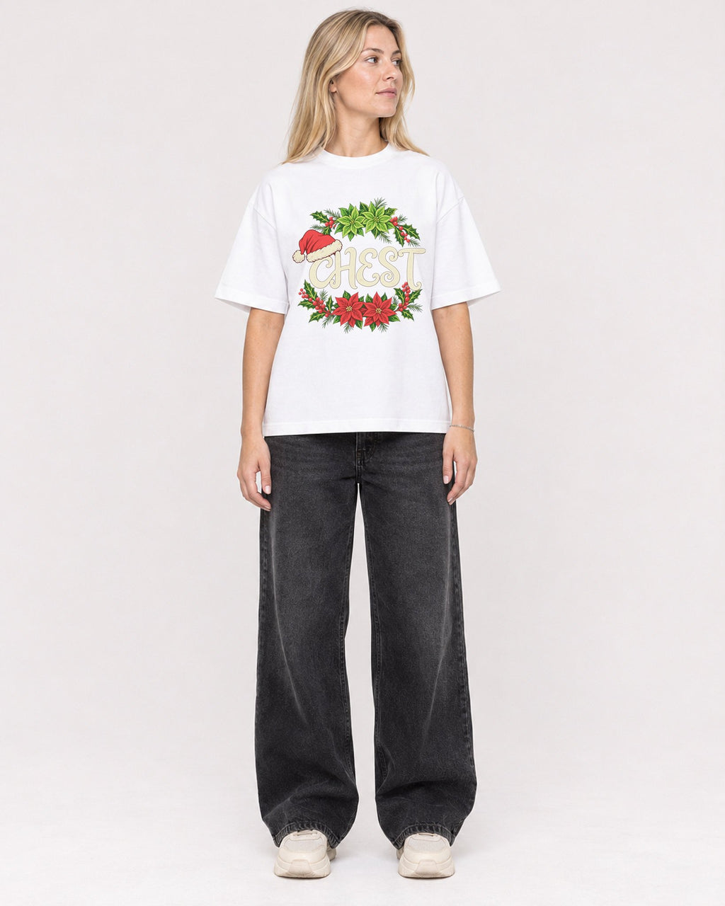 Mockup Boxy Heavyweight Tee White female full-body 08