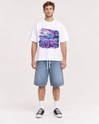 Mockup Boxy Heavyweight Tee White male full-body 08