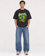 Mockup Boxy Heavyweight Tee Black male full-body 10