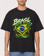 Mockup Boxy Heavyweight Tee Black male close-up 10