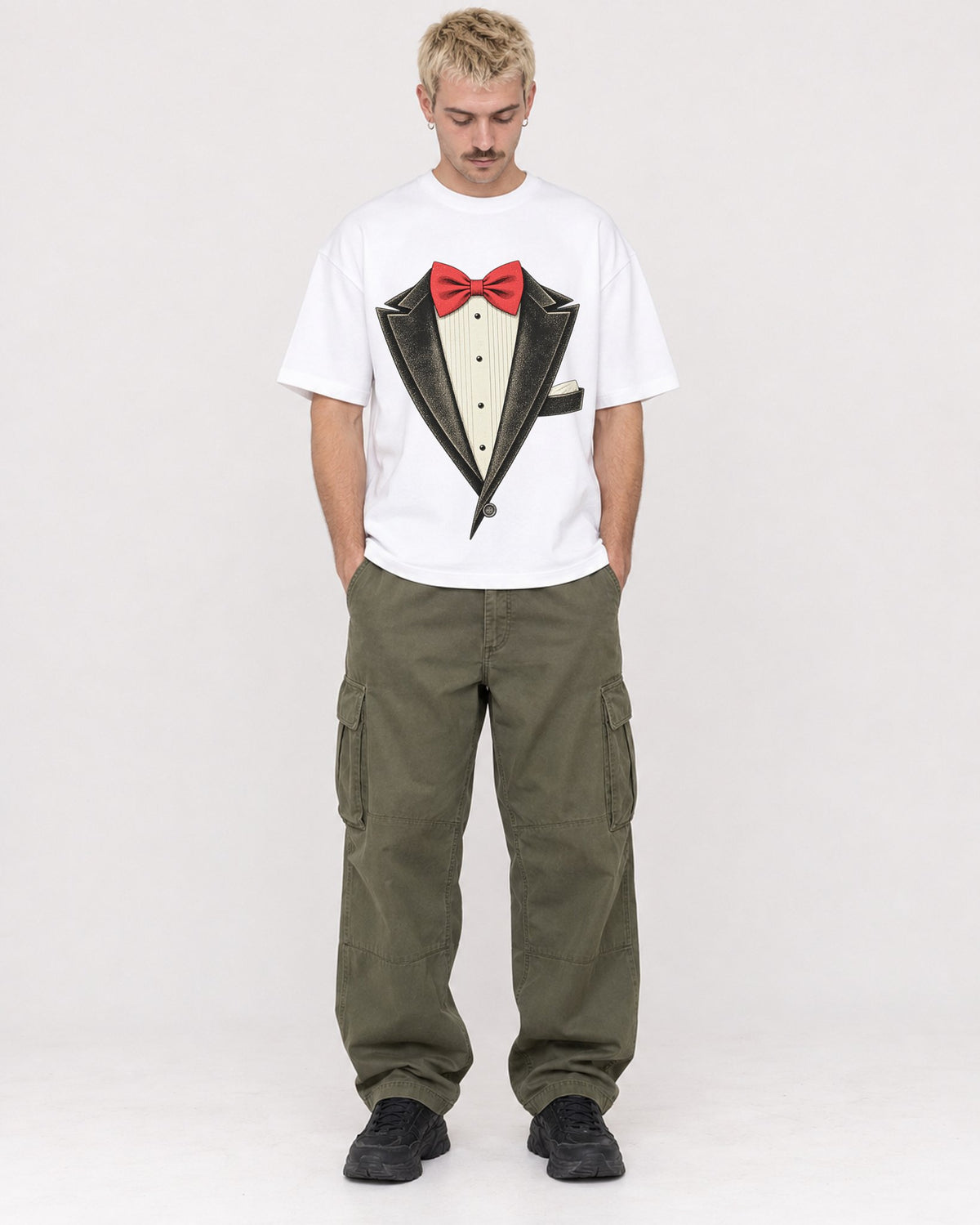 Mockup Boxy Heavyweight Tee White male full-body 39