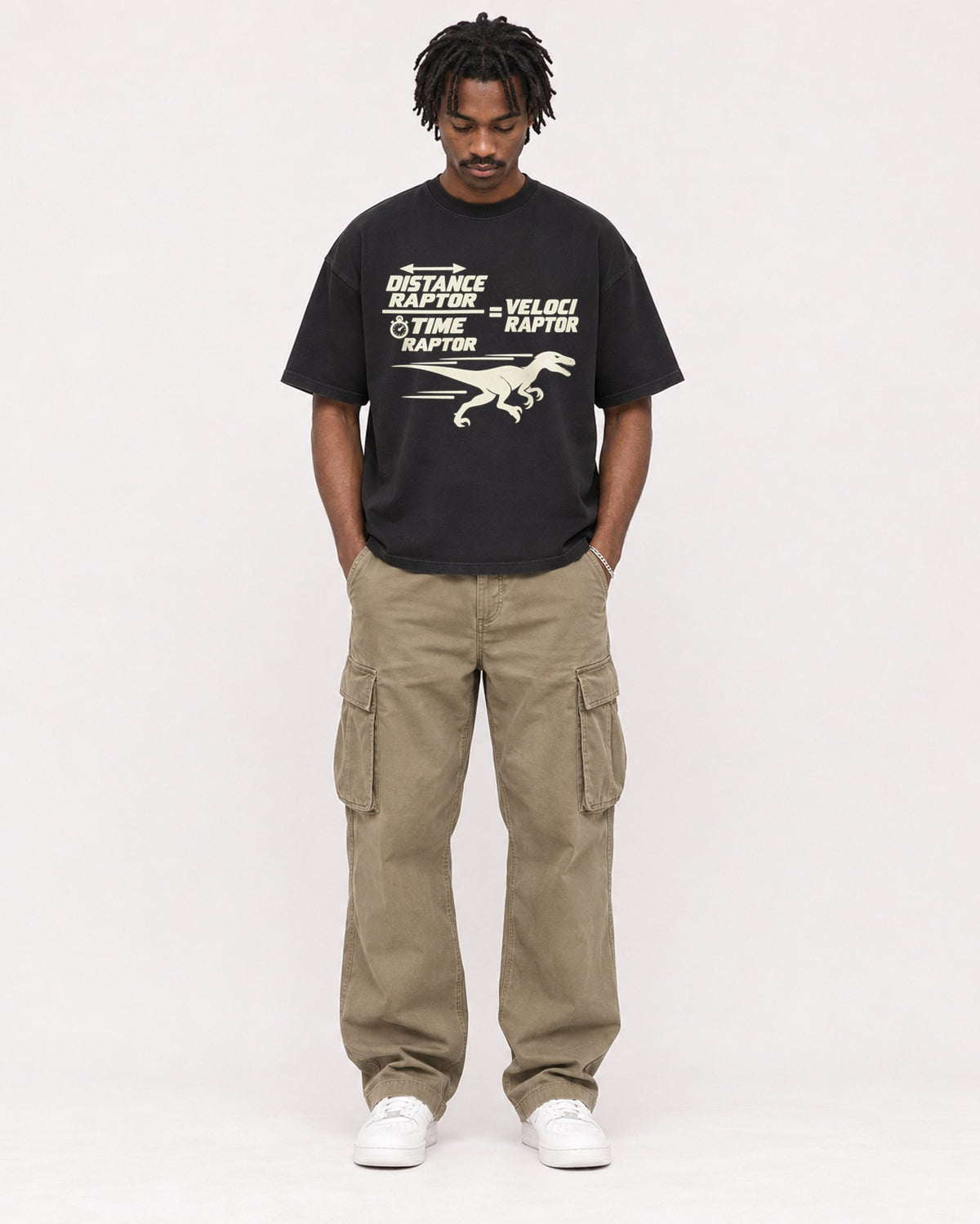 Mockup Boxy Heavyweight Tee Black male full-body 04