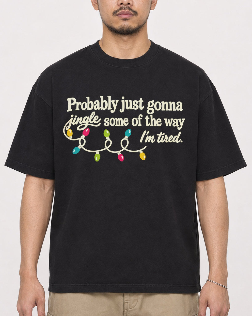 Mockup Boxy Heavyweight Tee Black male close-up 32