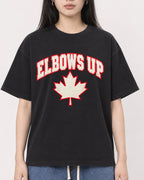Mockup Boxy Heavyweight Tee Black female close-up 01