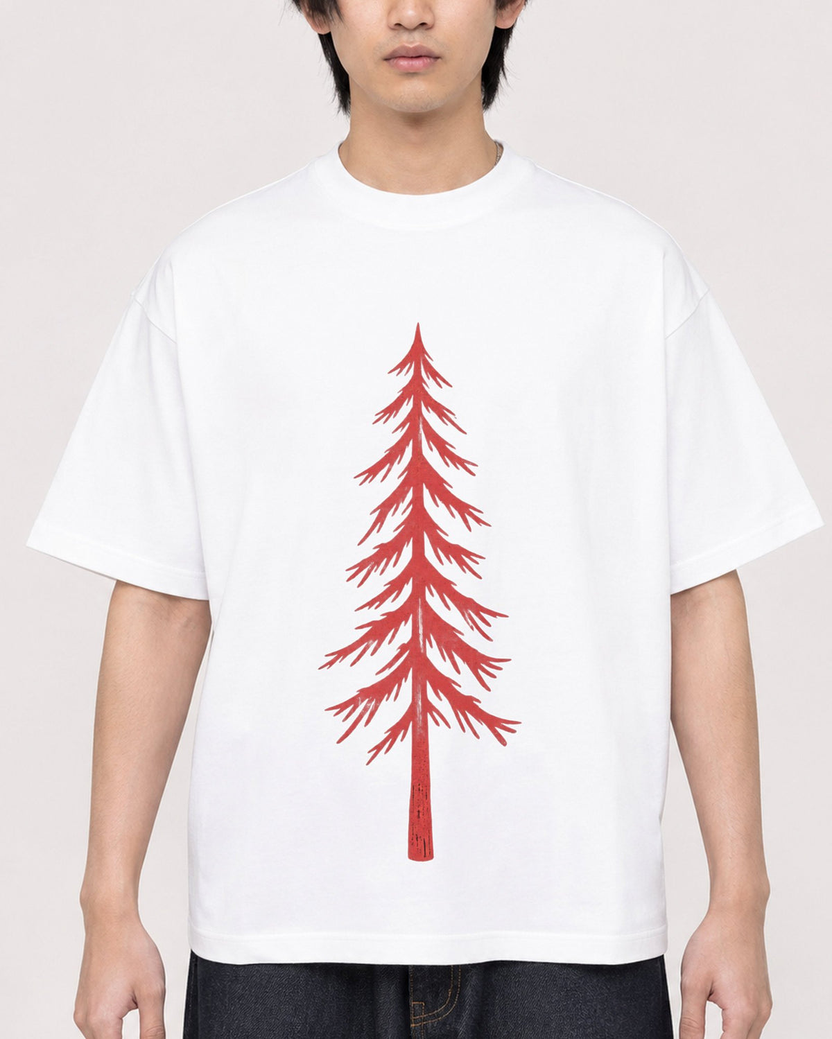 Mockup Boxy Heavyweight Tee White male close-up 11