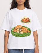 Mockup Boxy Heavyweight Tee White female close-up 06