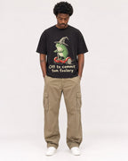 Mockup Boxy Heavyweight Tee Black male full-body 24