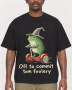 Mockup Boxy Heavyweight Tee Black male close-up 24