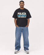 Mockup Boxy Heavyweight Tee Black male full-body 14