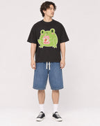 Mockup Boxy Heavyweight Tee Black male full-body 03
