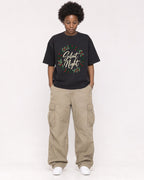Mockup Boxy Heavyweight Tee Black female full-body 14