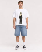 Mockup Boxy Heavyweight Tee White male full-body 08