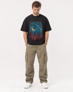 Mockup Boxy Heavyweight Tee Black male full-body 08