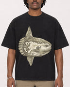 Mockup Boxy Heavyweight Tee Black male close-up 04